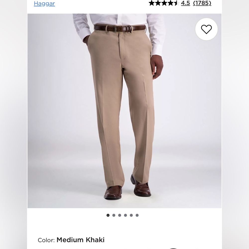 Like New-Haggar Men's Premium Comfort Khaki-Straight Leg Dress Pants-Size 34x32
